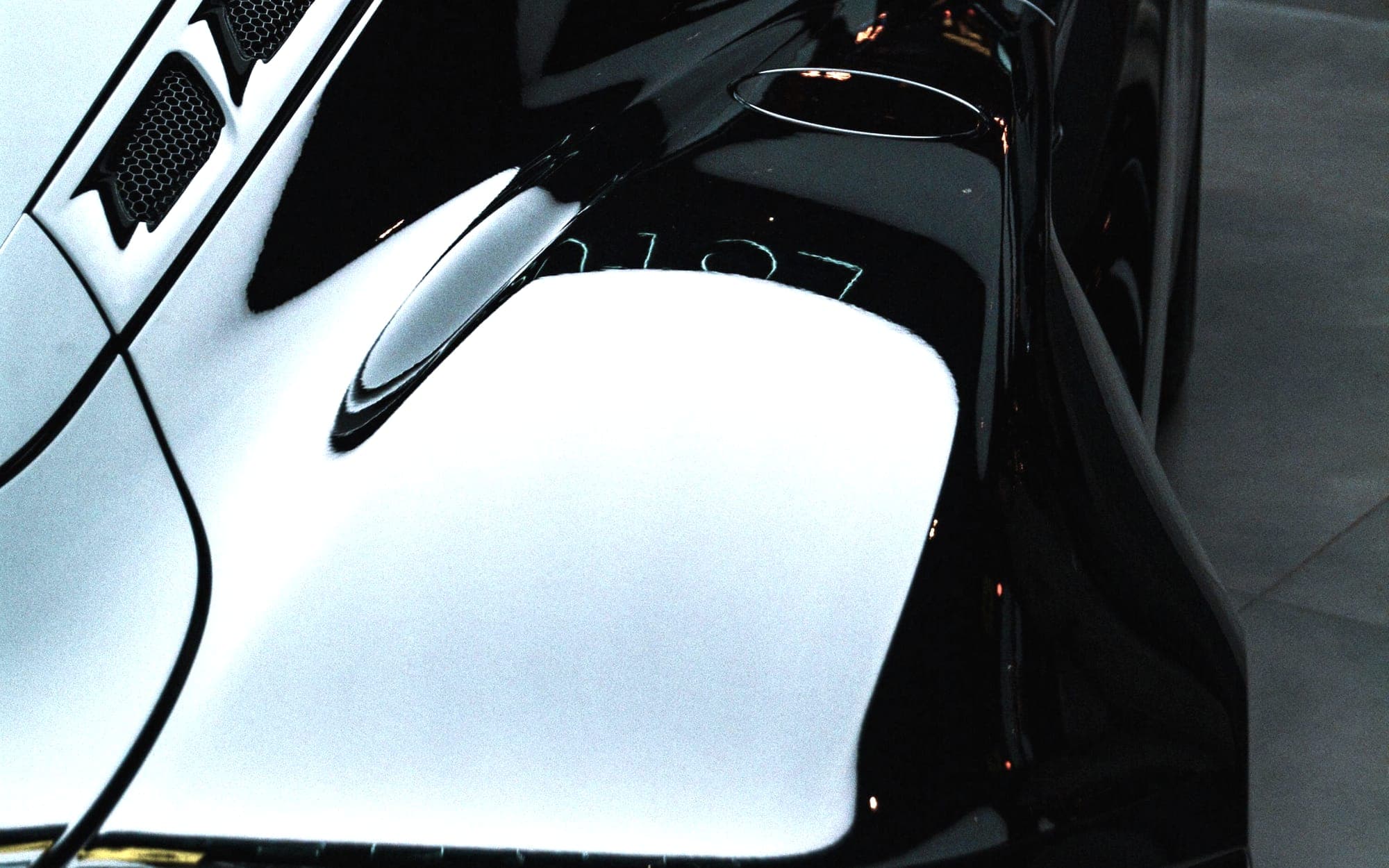 The same frame with the marring removed, reflecting cleanly